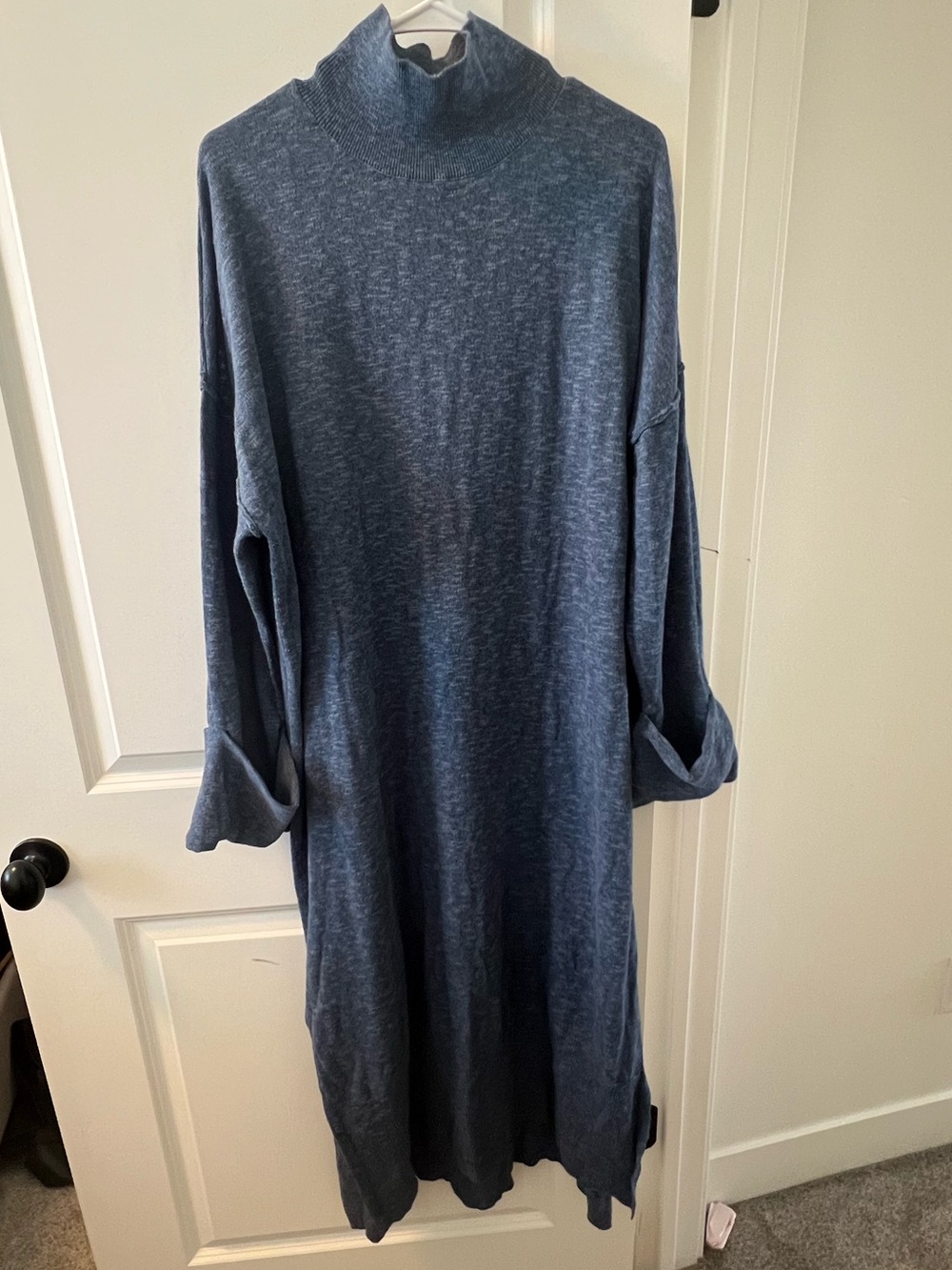 Free People Blue Midi Turtleneck Dress